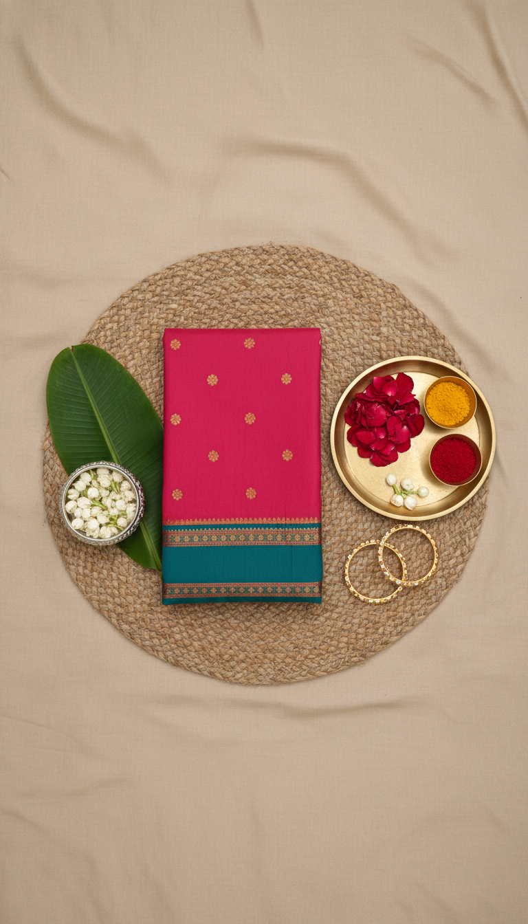 Rani Pink & Green Narayan Peth Soft Silk Saree