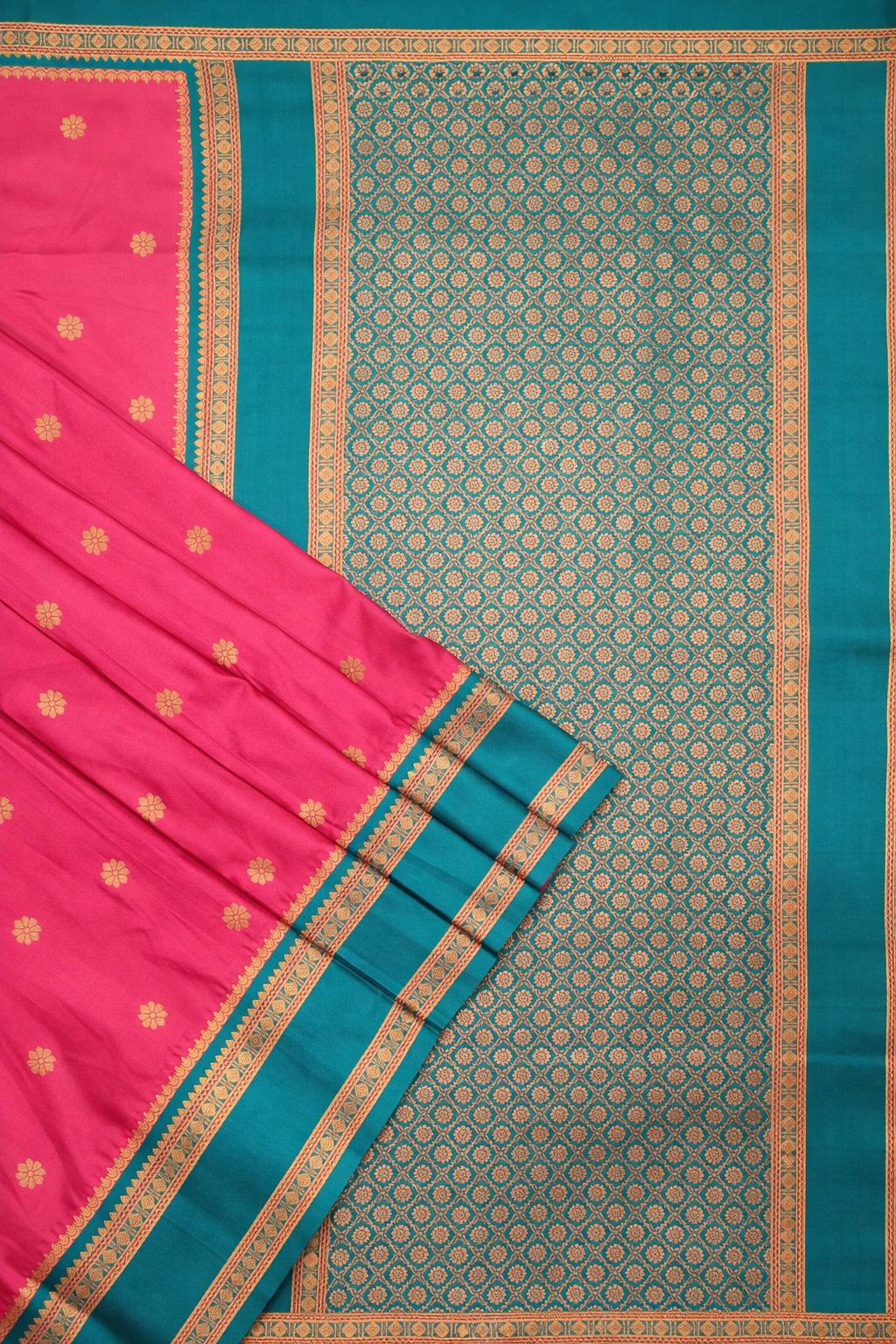 Rani Pink & Green Narayan Peth Soft Silk Saree