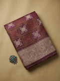 Majestic Deep Purple Banarasi Satin Silk Saree