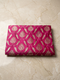 SP206 - Vivid Pink Paisley Leaf Banarasi Satin Silk Saree
