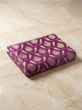 SP211 - Regal Purple Floral Vine Banarasi Satin Silk Saree